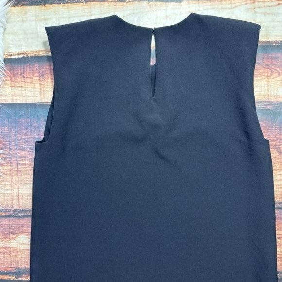 RELISTED  Zara Black Shoulder Pad Tank Dress Sleeveless Loose Dress - Picture 8 of 8